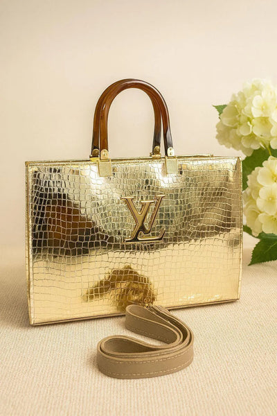Stylish Girl's Textured Rexine Tote Bag - 1 Pc