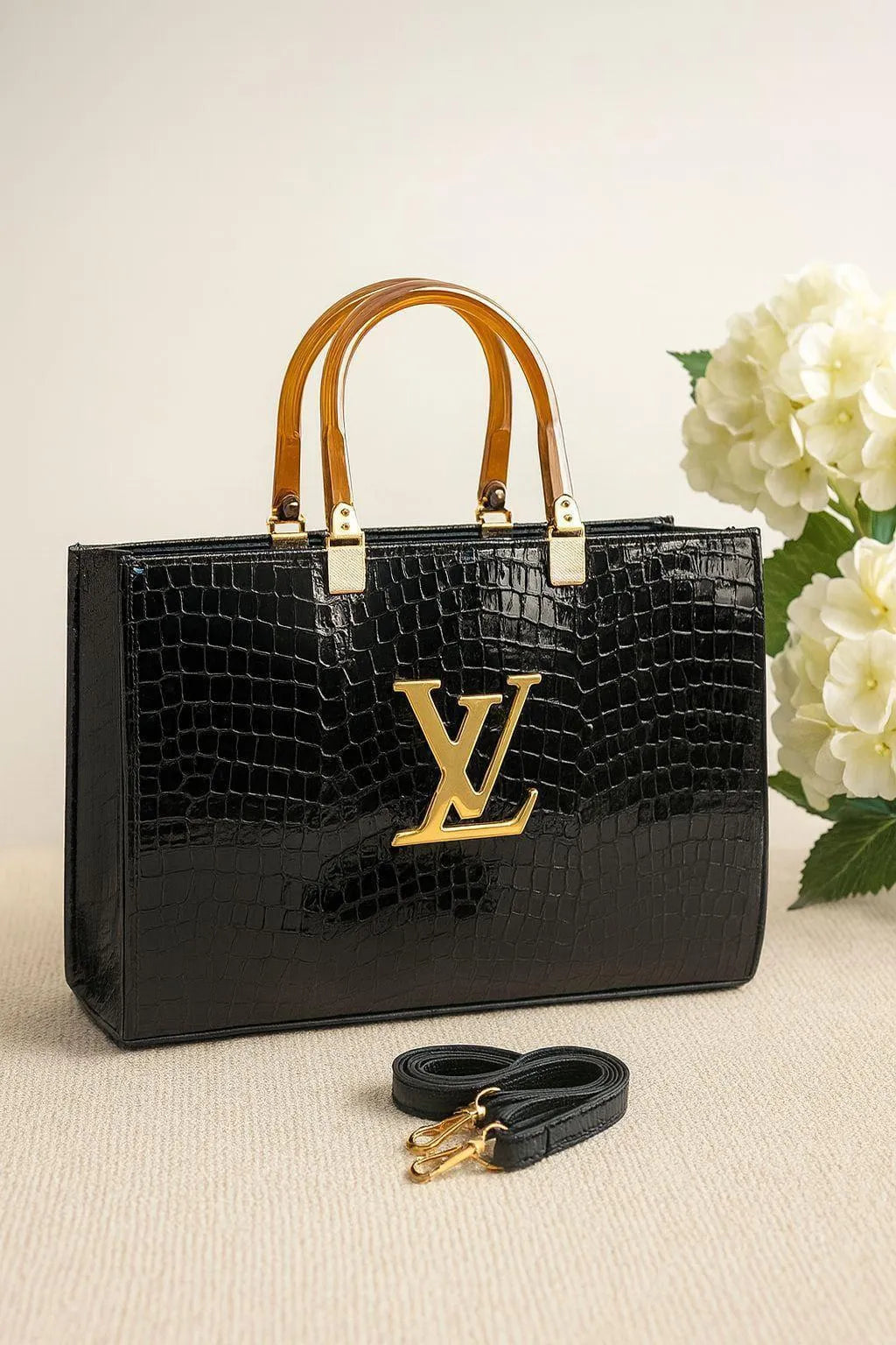 Stylish Girl's Textured Rexine Tote Bag - 1 Pc
