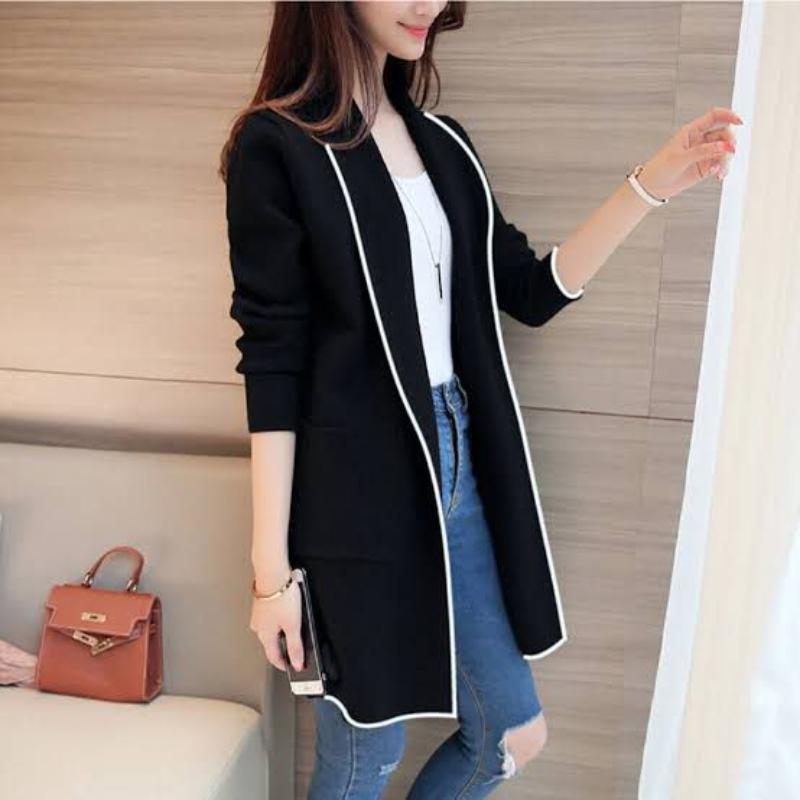 Women's Stitched Fleece Plain Lapel Coat