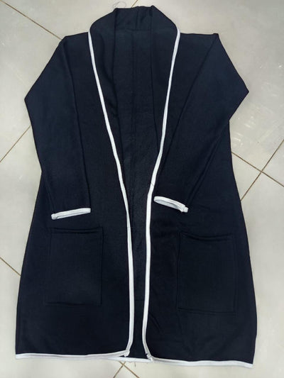 Women's Stitched Fleece Plain Lapel Coat