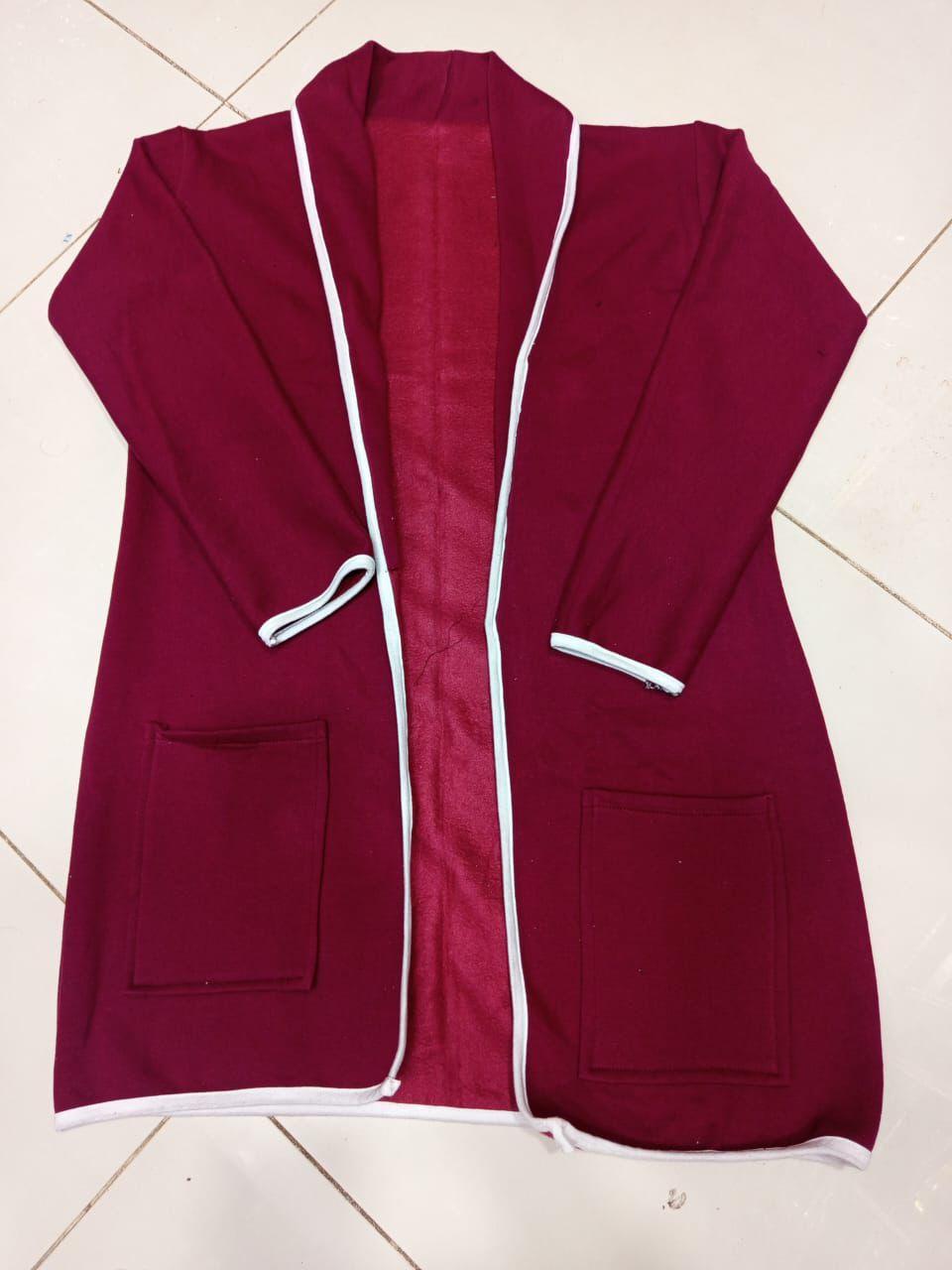 Women's Stitched Fleece Plain Lapel Coat