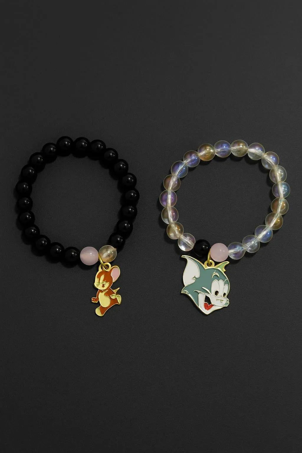 Adjustable Crystal Charms Hanging Bracelets - 2 Pcs Set for Unisex