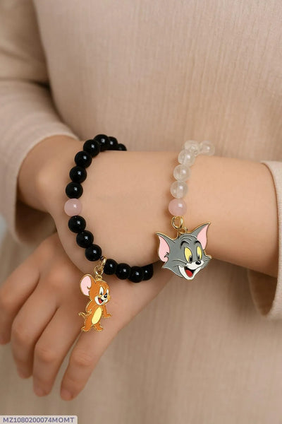 Adjustable Crystal Charms Hanging Bracelets - 2 Pcs Set for Unisex