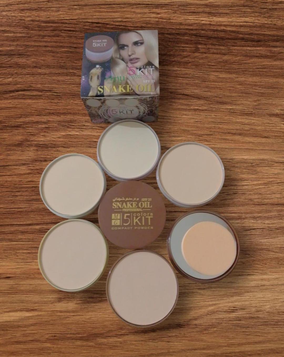 High Coverage Matte Face Powder - 5 Pcs Set for Flawless Skin