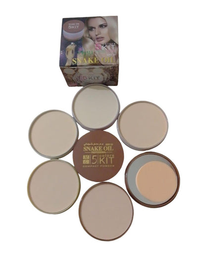 High Coverage Matte Face Powder - 5 Pcs Set for Flawless Skin