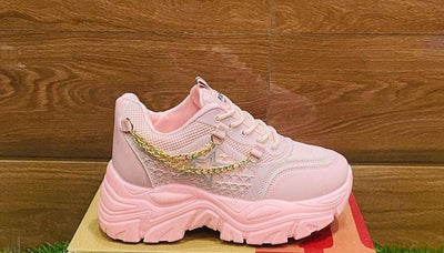 Women's Casual Pink Rexine Joggers