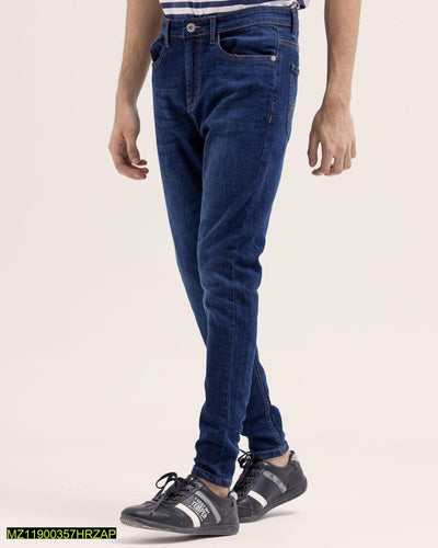 Men's Stitched Denim Plain Jeans