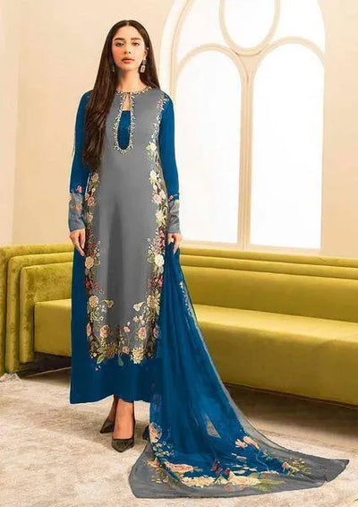 3 Pcs Women's Unstitched Digital Print Suit
