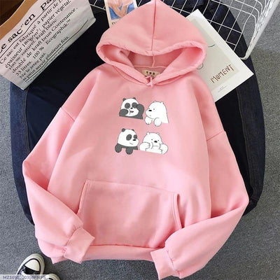 1 Pc Women's Stitched Fleece Printed Pullover Hoodie