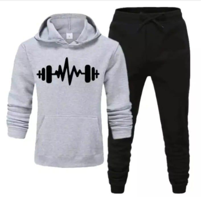 Men's Fleece Printed Hoodie Track Suit