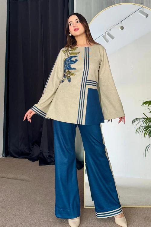 2 Pcs Women's Stitched Swiss Lawn Printed Co-Ord Set