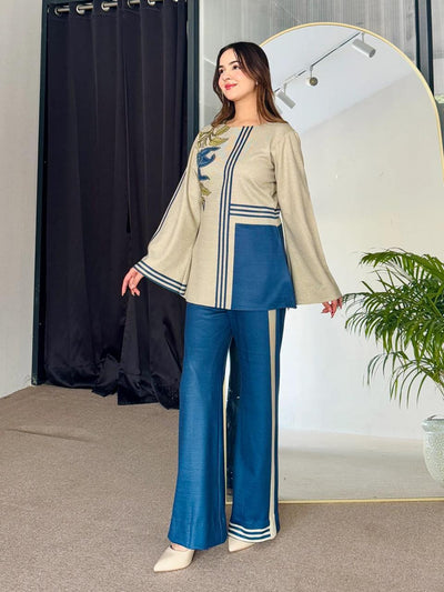 2 Pcs Women's Stitched Swiss Lawn Printed Co-Ord Set