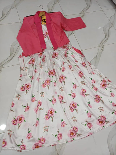 2 Pcs Women's Stitched Silk Printed Maxi Suit