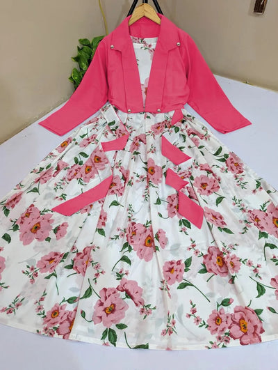 2 Pcs Women's Stitched Silk Printed Maxi Suit