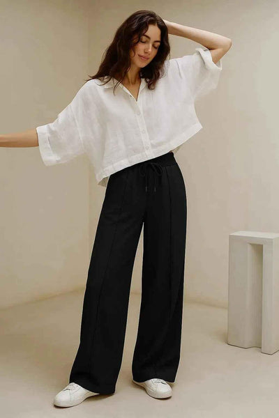 Shadow Luxe Wide-Leg Trousers