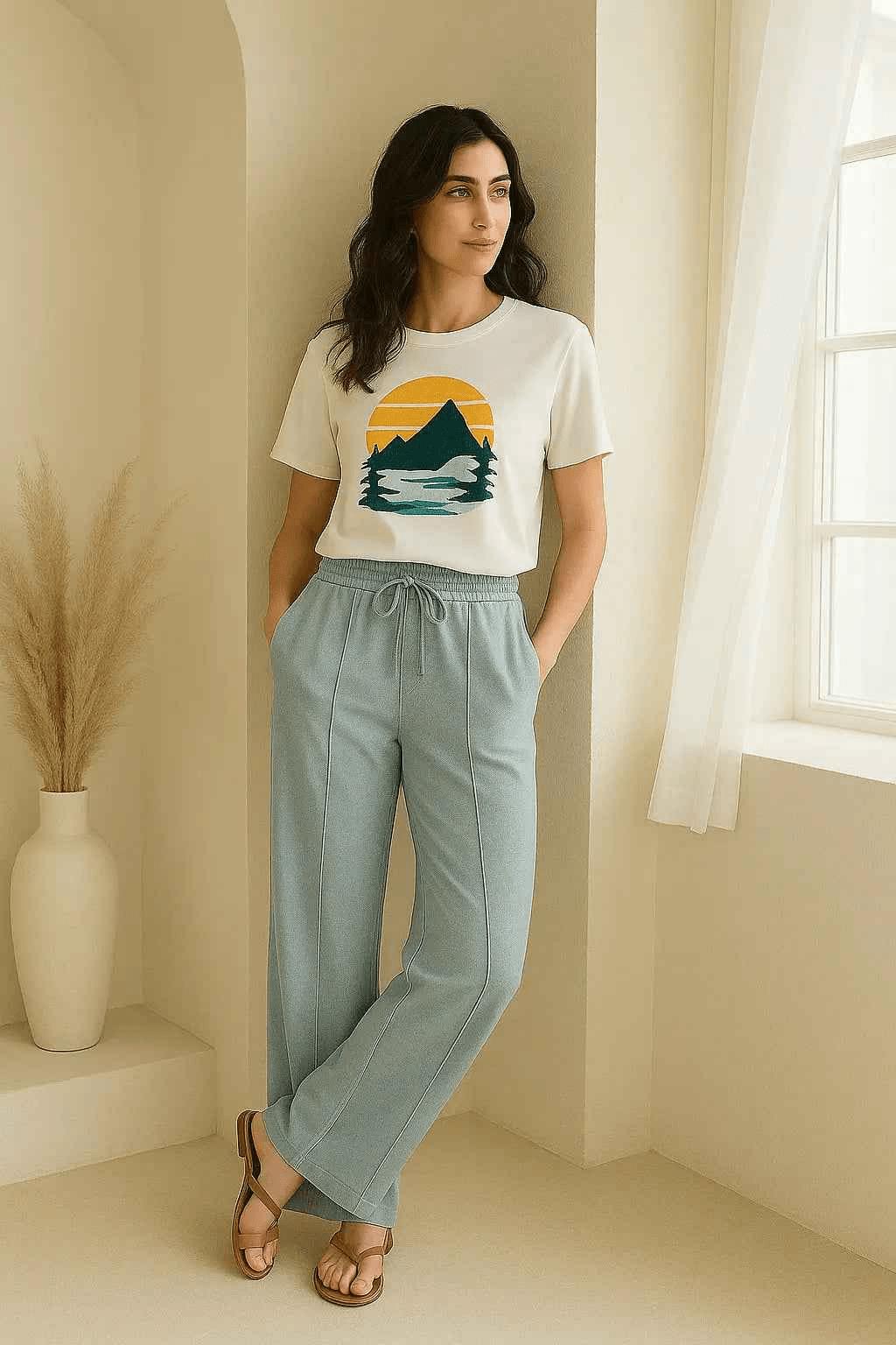 Cloud Mist Relaxed Trousers