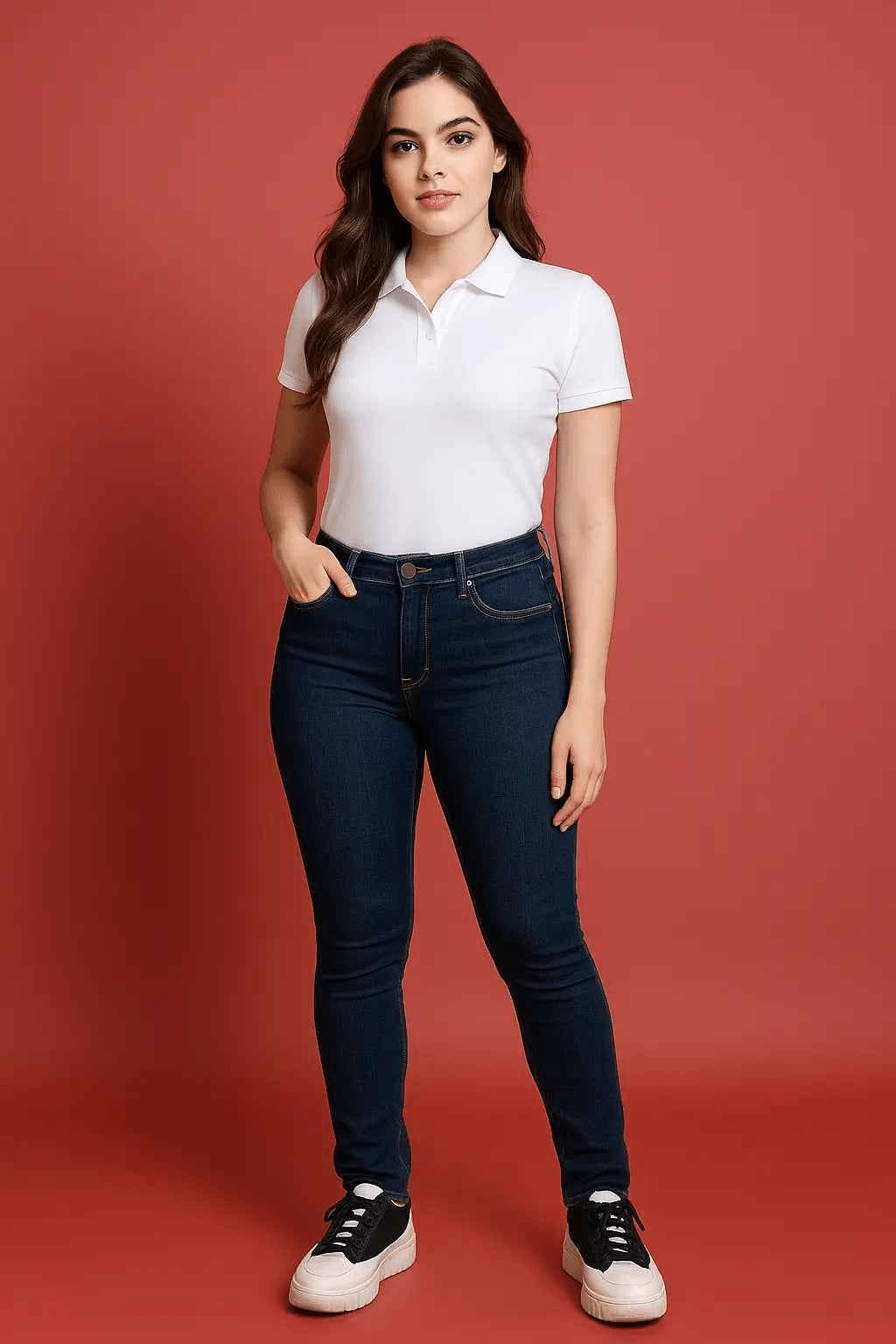 Navy Blue Full Size Skinny Jeans with Pockets