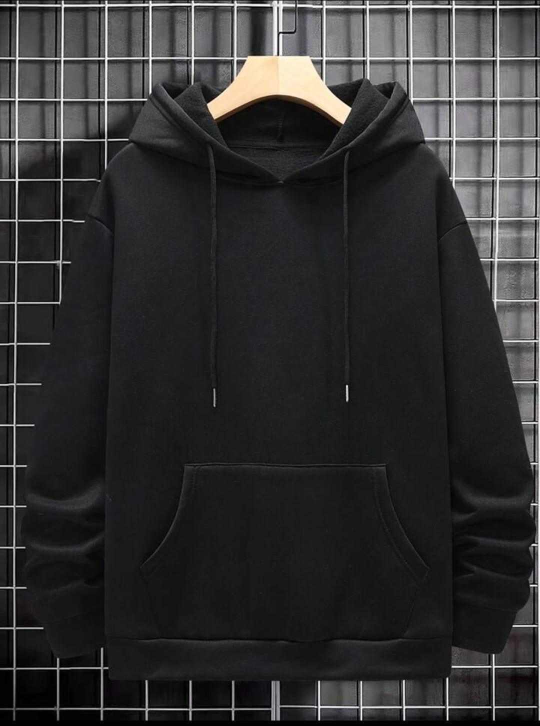 Men's Fleece Plain Hoodie