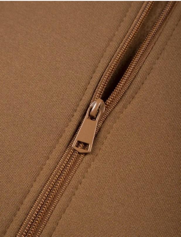 Fleece Plain Zipper Track Suit