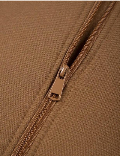 Fleece Plain Zipper Track Suit