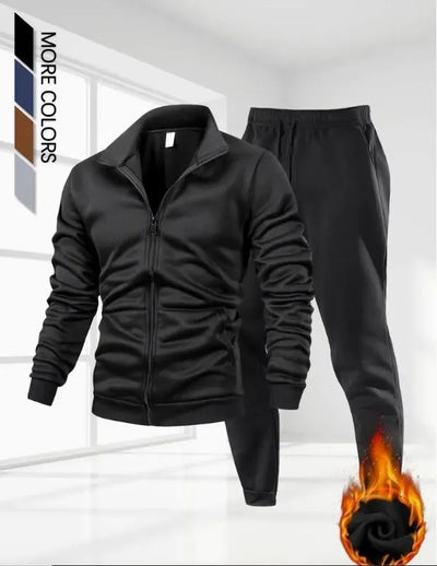 Fleece Plain Zipper Track Suit