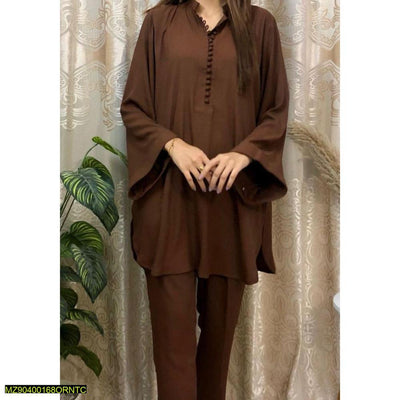 2 Pcs Women's Unstitched Cambric Plain Suit