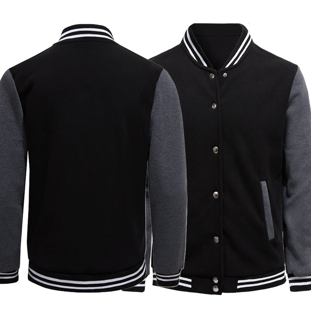 Black Gray White Solid Color Jacket