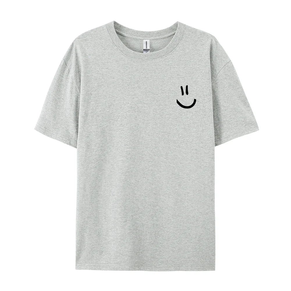 Minimalist Smile Face Style Graphic Print T-Shirt