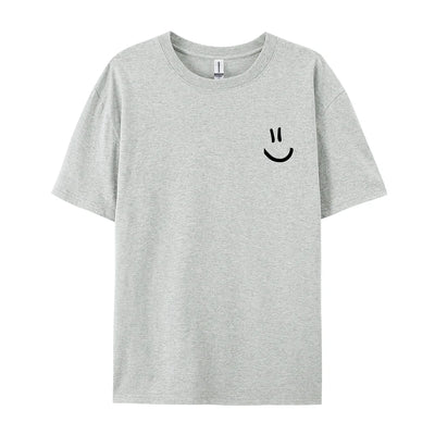 Minimalist Smile Face Style Graphic Print T-Shirt