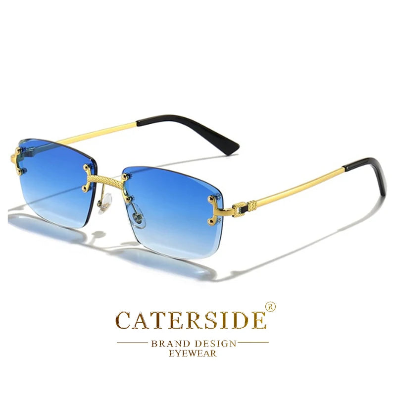 CATERSIDE Retro Rimless Square Sunglasses
