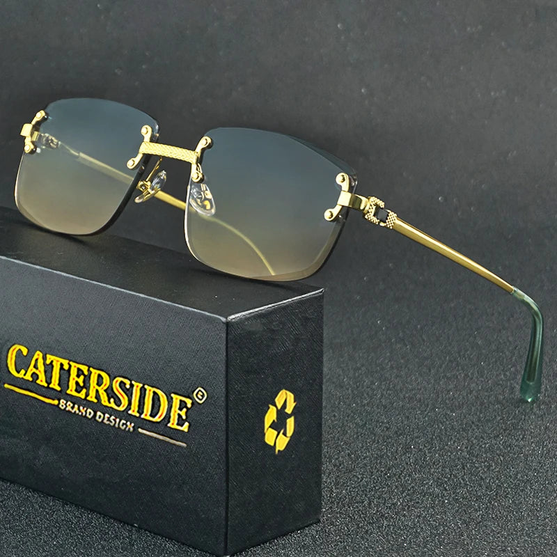 CATERSIDE Retro Rimless Square Sunglasses