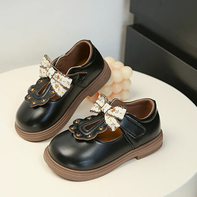 Cute bow Leather Girls Shoes