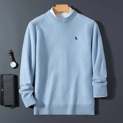 Autumn and winter round neck 100% wool sweater