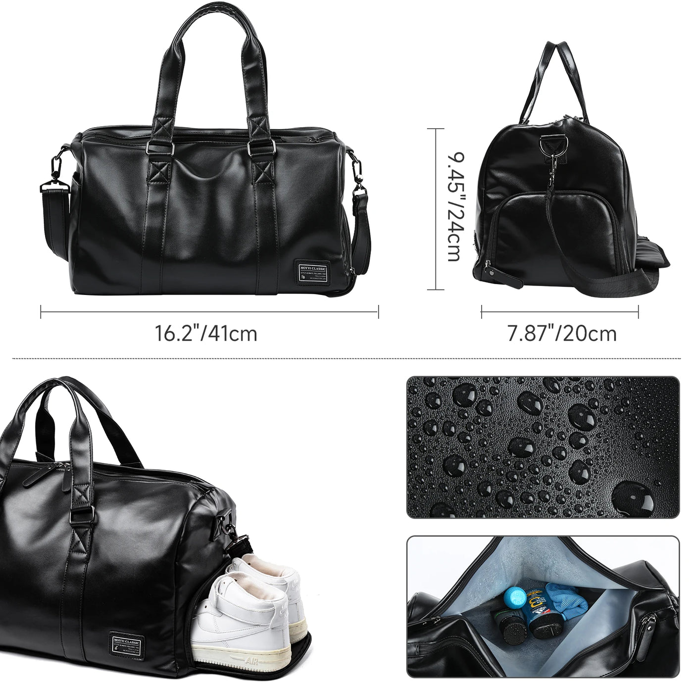 Leather Travel Duffel Bag