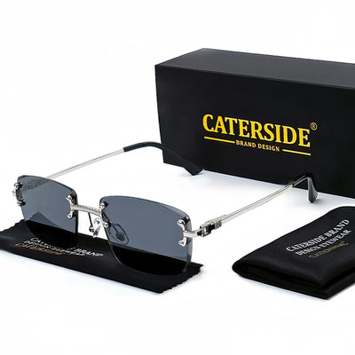 CATERSIDE Retro Rimless Square Sunglasses