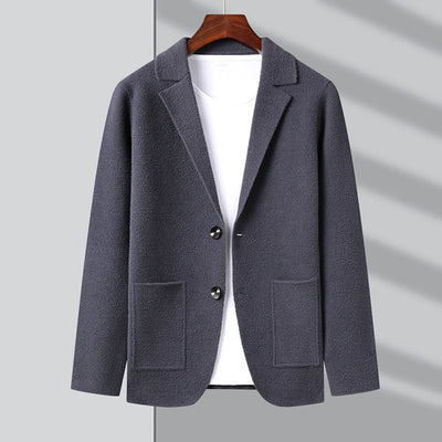 Autum Winter Brand Fashion Knit Blazer Mens Coats Jacket