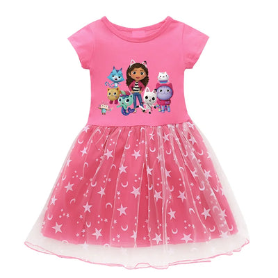 Cartoon Gabby Cats Dresses Baby Girls