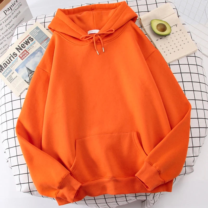 Casual Women's Solid Hoodie
