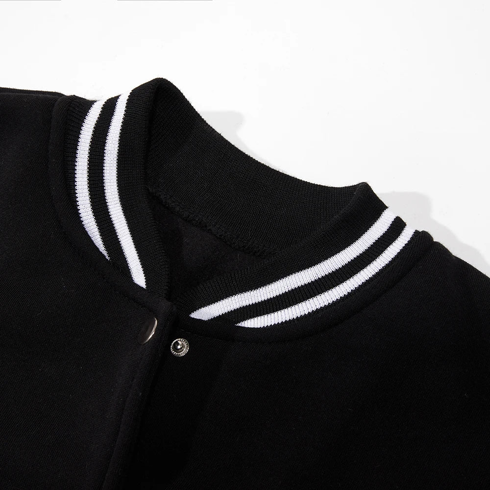 Black Gray White Solid Color Jacket