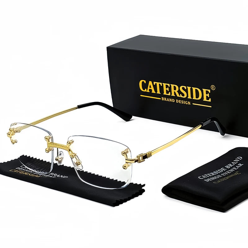 CATERSIDE Retro Rimless Square Sunglasses