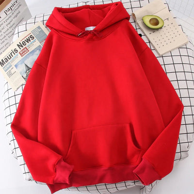Casual Women's Solid Hoodie