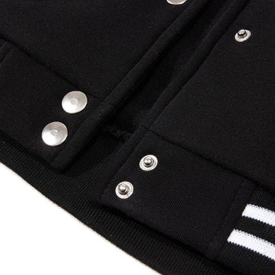 Black Gray White Solid Color Jacket