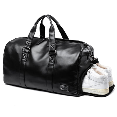 Leather Travel Duffel Bag