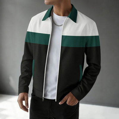 Spring and autumn new trend casual men's jacket with waffle pattern