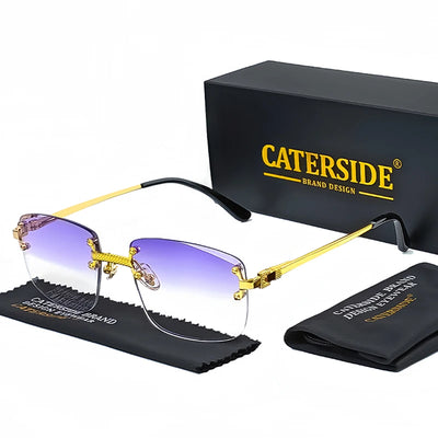 CATERSIDE Retro Rimless Square Sunglasses