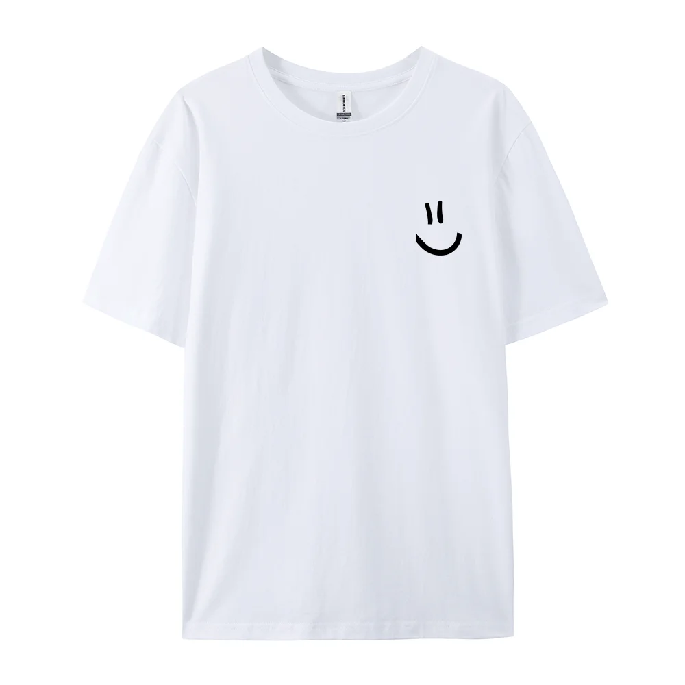 Minimalist Smile Face Style Graphic Print T-Shirt