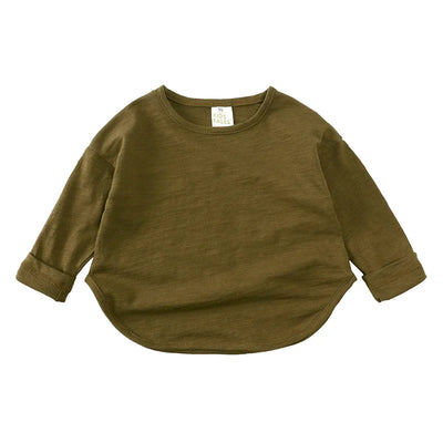 Autumn Boy Girl Baby O-neck Solid Bottoming Shirt