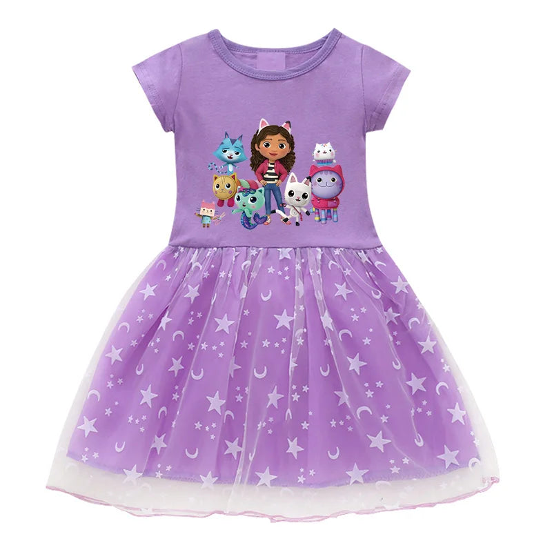 Cartoon Gabby Cats Dresses Baby Girls