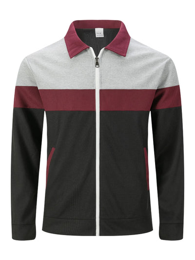 Spring and autumn new trend casual men's jacket with waffle pattern