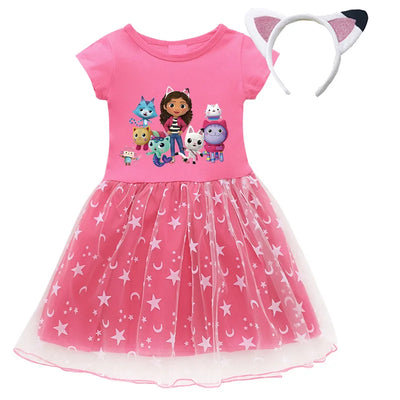 Cartoon Gabby Cats Dresses Baby Girls